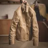 Mens Ceketler Maden Retro Khaki Ceket Erkek Boyut M - 3xl Mumlu Tuval Pamuk Askeri Üniforma Işık Gündelik İş Katları Man Giyim 230222
