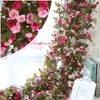 Decorative Flowers 1pc 2.3m Fake Silk Roses Ivy Vine Artificial With Green Leaves Hanging Garland Festive Party Supplies DIY Decorations