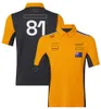 Nova equipe F1 Conjunto de camiseta Driver de fórmula de camisetas amarelas camisetas de pólo