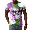 Herren-T-Shirts, Sommermode, Insekt, Schmetterling, Grafik-T-Shirts für Männer, lässig, 3D-Druck, T-Shirt, Harajuku, Persönlichkeit, Rundhalsausschnitt, kurzärmelig, Top 022223H