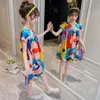 Flickans klänningar Teenage Girl Dresses Floral Dress Girl Summer Dress for Kids Casual Style Costumes For Girls 6 8 10 12 14 Z0223