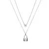 ペンダントネックレスMavis Hare Crystal Heart Pad Lock Necklace Set Stainless Steel Jewelryは母の日バレンタインギフトとして