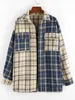 Damenjacken ZAFUL Cargo-Taschen Farbblockierung Plaid Boyfriend-Hemdjacke Frauen Übergroße lose Shacket Frühlings-Herbst-Modeoberteile