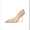 Dress Shoes Wedding Shoes Female Host Wedding Dress Two Wear Bridal Shoes Crystal High Heels Women's Trendy Women's Shoes 230223