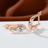 Kolczyki obręcze Proste Unikalne unikalne markizowe cięcie biały cyrkon Dangle Gold Kolor Crystal Women Wedding Party Prezent biżuterii