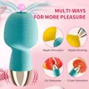 2 In1 AV Vibrator Magic Wand for Women Masturbator Clitoris Stimulator Tongue Slicking Sucking Mini Vibrators Sex Toys For Adults