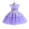 Meisjesjurken Nieuwe aankomst Verjaardagsfeest trouwjurk Pargin Big Bow Baby Girl Jurk voor Girl Palace Princess Avondjurken Kidkleding Z0223