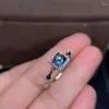 Cluster Rings KJJEAXCMY Fine Jewelry S925 Sterling Silver Inlaid Natural Blue Topaz Girl Elegant Ring Support Test Chinese Style