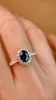Bagues en grappe 3284 or massif 18 carats Nature 0.96ct bleu saphir pierres précieuses diamants pour femmes bijoux fins cadeaux