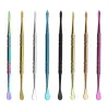 Rainbow Silver DAB Tool Lang Dabber Tool Metalen enkele rook voor Wax droog kruid Groothandel FY3679