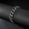 Link Chain 15mm Skull Bone Cuban Chain Bracelet Men Punk Rock Fashion Jewelry G230222