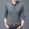 Мужские поло 6% шерсть высококачественная дизайнерская модная марка твердый цвет японская рубашка поло с длинными рукавами