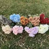 Dekorative Blumen, 1 Blumenstrauß, künstliche Rose, realistisch, verwelkt, kein Gießen, lichtecht, pflegeleicht, 9 Köpfe, Pografie-Requisiten, gefälschte Blumen für