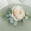 Headpieces Arrival Handmade Flowers Artifical Hair Comb Light Pink Bridal Wedding Accessories