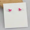 Stud Stone Real 18K Plaqué Or Rose Turquoise Dangles Boucles D'oreilles Bijoux Lettre Cadeau Avec sac à poussière gratuit 30AY