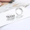 Hoop Earrings Crown Flower Designer For Women Silver Color Trendy Fashion Cubic Zirconia Jewelry Accessories