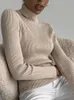 Camisolas femininas Abrini Women Women Basic Basic Turtleneck Sweater Trowiting Pullovers