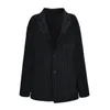 Jackets masculinos Miyake Men Pleed Men Terne Casacats Baspe Casual Button Simple Blazers preto 230223