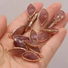 Dijes colgantes de piedra semipreciosa Natural cristal de fresa para hacer joyas DIY accesorios hechos a mano