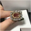 Anillos de banda Anillo de diseñador Carta Diamond Wrap Diseñadores Joyería de lujo para mujer Moda para hombre Uni Gold Retro Casual Drop Delivery Dhbu4