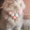 Ошейники для собак ошейник плюшевый шарик эластичный веревый колокол мопный котенок котенка праздничное украшение кошки принадлежности
