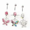 Navel Bell Button Rings D0137 Flower Belly Ring Mix Colors Drop Delivery Jewelry Body Dhgarden Dhd0G