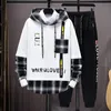 Mens Tracksuits Tracksuit Sets Korean Fashion Streetwear HoodiesSweatpants 2 Piece Outfit Set Casual Clothing Jogger 230223
