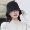 Beanies Beanie/Kafatası Kapakları Balıkçı'nın Şapkası Kadınlar için Kış Sıcak Örgü Yüzü Japon Kovası Havzası Edebiyat Brim Capsbeanie/Kafatası