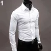 Polos pour hommes Hommes Automne Manches longues Casual Chemise de travail élégante Business Hommes Couleur Solide Boutons à manches longues Slim Coton Plus Taille Chemise 230223