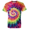 T-shirts pour hommes Magnifique Rainbow Tie Dye Imprimé T-shirt à manches courtes Hommes Hip Hop 2022 Nouveau Streetwear Top T-shirt Mode Casual O Cou T-shirt 022223H