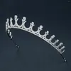 Hair Clips 2023 Cubic Zirconia Royal Tiara For Wedding Crystal Bridal Headpiece Diadem Girl Prom Party Head Jewelry