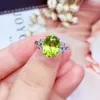 Anelli a grappolo Anello con peridoto naturale e reale Argento sterling 925 Gioielleria raffinata all'ingrosso Pietra preziosa 8 10mm