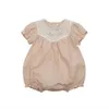 Vestidos de niña HOT 2023 Baby Summer Brand Romper con hermoso bordado LO Infant Top Quality Onepiece Onesie Summer Z0223