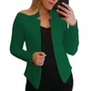 Ternos femininos feminino Casacos femininos Mangas compridas cor sólida fit feminina feminino blazer trabalho de escritório entalhado colarinho aberto cardigan lowearwear