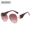 Lunettes de soleil Mizho 2022 Festival Metal Frame Eyewear Gradient Lunettes de soleil Femmes Vintage Brand Designer ovale de haute qualité UVA Eyeglass Mujer G230214