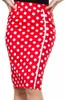 Kjolar 30- kvinnor vintage 50-tal inspirerade wiggle semi-sheer blyerts kjol i polka dot houndstooth plus size pinup faldas jupe longue kjoltsskirt