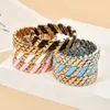 Link Cadeia arco -íris Bracelets de esmalte esticado para mulheres amizade Pulseiras Fashion Bohemian Jewelry Gifts For Girls Summer Beach G2302222