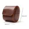 Watch Boxes Cases Brown Real Leather Watch Roll Single Watch Travel Case 230222