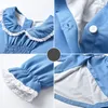 Kız Elbiseler Cekcya Bebek Kız Mavi Kokulu Elbise Çocuklar İspanyol Butik Doğum Günü Kıyametleri Şapkalar Tatil