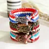 Strand Mens Weave Bransoletka Broda Beads Rope Paracord Turining Camping Zestawy pomocy zewnętrznej spadochron