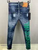 TR APSTAR DSQ COOLGUY JEANS Vaqueros rasgados con diseño de Moto Hip Hop Rock para hombre, vaqueros ajustados de mezclilla DSQ 6965