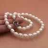 Catene regalo femminile Collana di perle bianche Akoya coltivate d'acqua dolce naturali da 8-9 mm Catene da 18 pollici