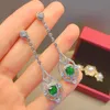 Dangle Chandelier Ruzzallati Vintage Antique Lab Emerald Jewelry Silver Color Hollow Design Drop raving for Women Dangler Gift 230223