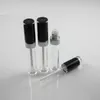 Vorratsflaschen, leer, 8 ml, Lipgloss-Röhrchen, rund, klar, für Wimpernwachstum, flüssige Tube, Kosmetikbehälter, Make-up, Lipgloss-Verpackung mit Schwarz