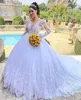 Glamorous Ball Gown Wedding Dresses V-neck Lace Applicants Transparent Sleeves Decorative Border Chapel Gown Sequins Custom Made Bridal Gown Vestidos De Novia