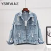 Femmes Vestes Femmes Denim Veste féminine Printemps Automne Boho Sequin Floral Appliques Broderie Manteau À Manches Longues Survêtement Femme Veste femme 230223