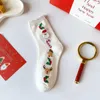 Calzini da donna Simpatico cartone animato di Natale in cotone Divertente Alce Pupazzo di neve Babbo Natale Stampato Sox per ragazze Ragazzi Regali Kawaii di