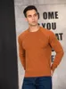 Camisetas masculinas aiopeseson argyle suéteres básicos cor sólida cor de manga comprida machado de malha de malha