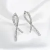 Stud -oorbellen eenvoudige ingelegde Rhinestone boog klassieke romantische zoete sieraden geschenk dames meisjes 2 stijlen 2023
