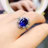 Cluster Anneaux 925 STERLING Silver Natural Natural Sri Lankan Colored Sapphire Ring 8x10 mm